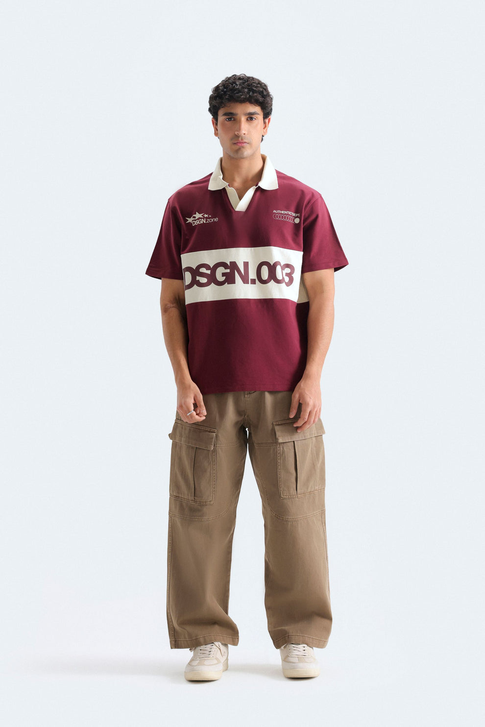 DSGN.003 Oversized Rugby Polo Shirt – Premium Men's Streetwear | Burgundy