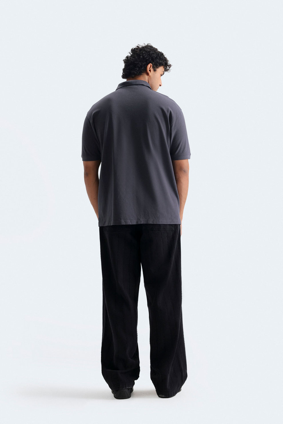 Creative State Oversized Polo Shirt – Premium Men's Streetwear | Charcoal Grey