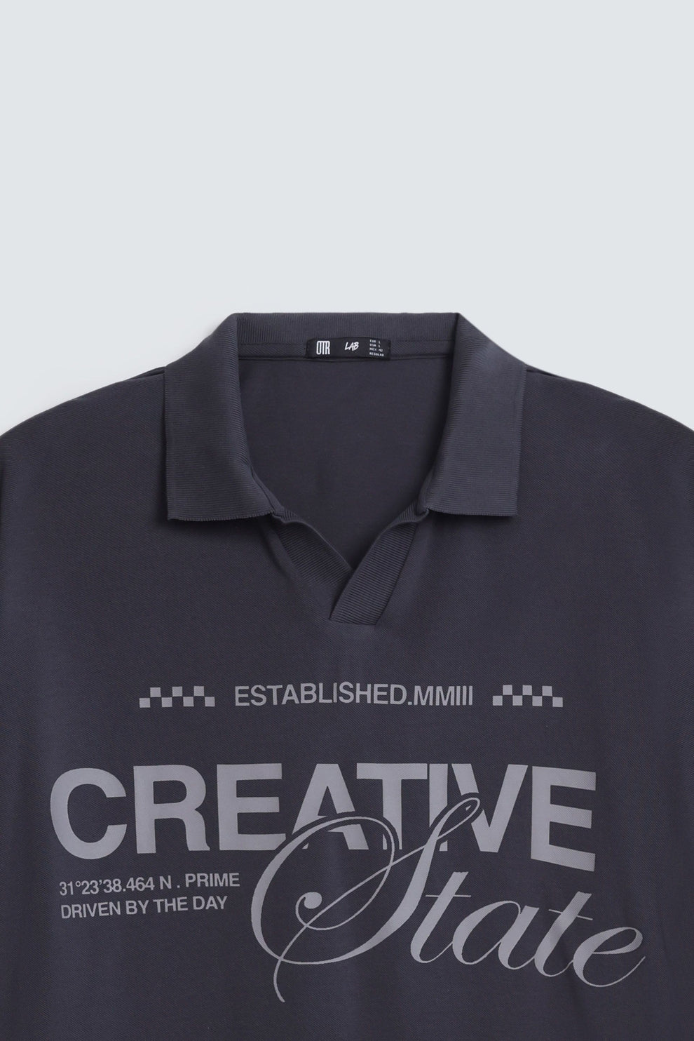 Creative State Oversized Polo Shirt – Premium Men's Streetwear | Charcoal Grey